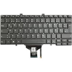 Zahara Laptop Keyboard GR Backlit Replacement German Keyboard for Dell Latitude 7400 7410 5400 5401 5411 3400 0VWKCT VWKCT CN-0VWKCT