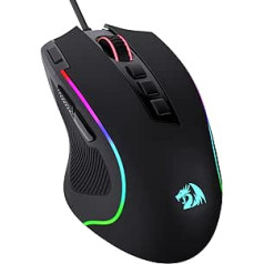 Redragon M612 Predator RGB Gaming Mouse, 8000 DPI Wired Optical Gamer Mouse with 11 Programmable Buttons & 5 Backlight Modes, Software Supports DIY Keybinds Rapid