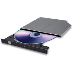 HITACHI-LG DATU GLABĀŠANAS HLDS DVD±RW/±R UltraSlim [SATA] GUD1N/9.5 Melns (Bulk) Plakans standarta priekšējais panelis