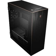 MSI MPG SEKIRA 500G Mid-Tower ATX korpuss (4x USB 3.1 savienotāji, 2x 200 mm un 1x 120 mm ventilators iekļauts, melns/zelts)