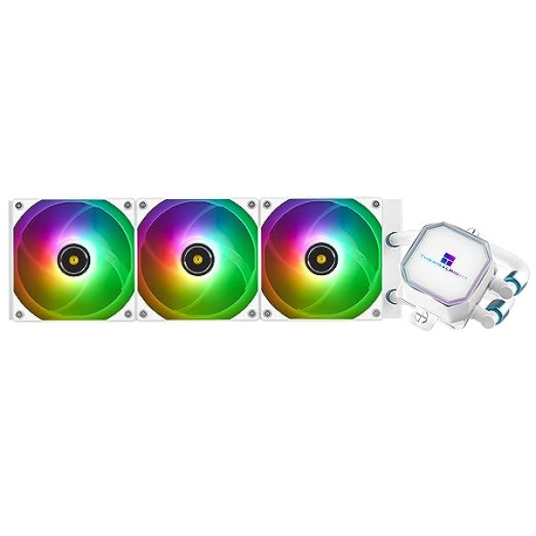 Thermalright Frozen Prism360 White ARGB CPU šķidruma dzesētājs, efektīvs PWM kontrolēts sūknis 3300 RPM, 3 x TL-E12 sērijas PWM ventilatori, AMD/AM4/AM5, Intel 1150/1156/1200/17600/2060/20