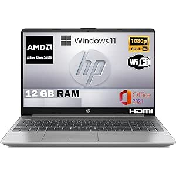 HP 255 G7 (15.6 Inch) Notebook (AMD A4-9125 2x2.30 GHz, 8GB DDR4 RAM, 256GB SSD m.2, Radeon R3) Windows 10 Professional, HDMI, Webcam, USB 3.0, WiFi, Italian QWERTY Keyboard