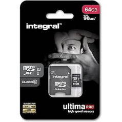 Integral Ultimapro - Atmiņas karte 128GB microSDHC/XC 90MB/s Class 10 UHS-I U1 + Adapteris