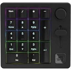 Glorious Gaming GMMK Macro Numpad — ar Kabel vai Bluetooth, alumīnijs, caurlaides josla, programmētājs Regler & Knopf, tastenweise RGB-Beleuchtung, lineārais Schalter, 18x Doubleshot-ABS-Kappen - Schiefer