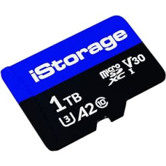 iStorage microSD karte 1 TB, šifrējiet datus, kas saglabāti iStorage microSD kartēs, izmantojot datAshur SD USB zibatmiņas disku, saderīga tikai ar datAshur SD diskdziņiem