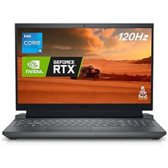 dell Inspiron G15 5530 klēpjdators, 13. paaudzes Intel Core i5-13450HX procesors, 15,6 collu FHD 120 Hz displejs, 8 GB RAM, 512 GB SSD, Intel Wi-Fi 6, NVIDIA GeForce RTX 3050, Dark Windows 11 Home