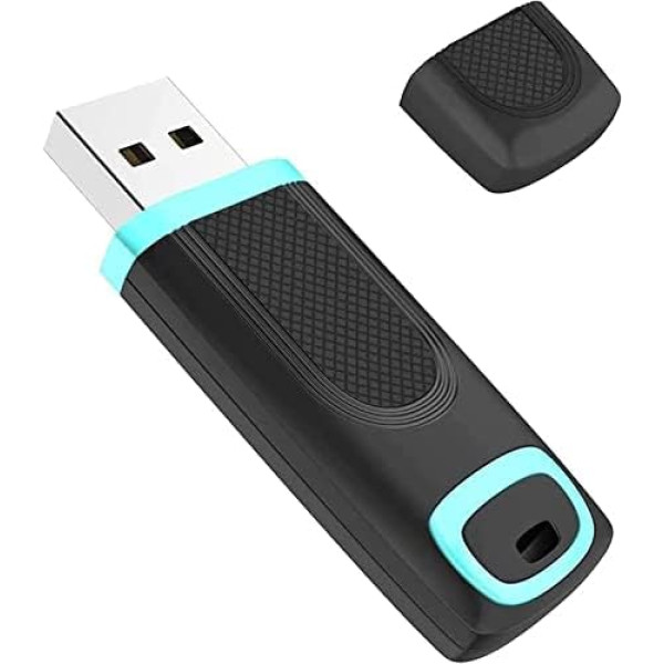 USB Stick 256GB 3.0, Vansuny USB Stick 3.0 256GB, Memory Stick 256GB with LED Light and Cap and Lanyard Loop for PC/Desktop/Laptop/Game Consoles (256GB, Cyan)