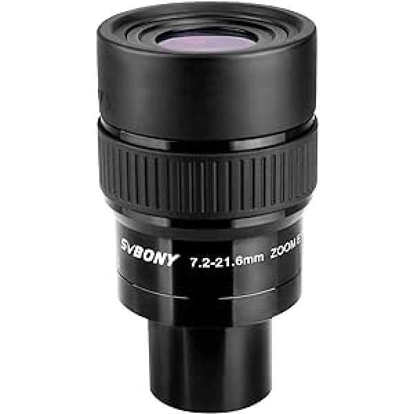 Svbony SV191 Zoom Telescope Eyepiece 1.25 inch, 7.2-21.6 mm Parfocal Telescope Lens, Wide Angle FMC Telescope Lens, Astronomical Accessories for Moon, Planets, Nebula, Star Cluster