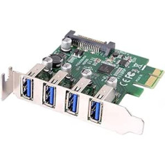 Cablecc zema profila 4 porti PCI-E uz USB 3.0 HUB PCI Express paplašināšanas kartes adapteris 5Gbps mātesplatei