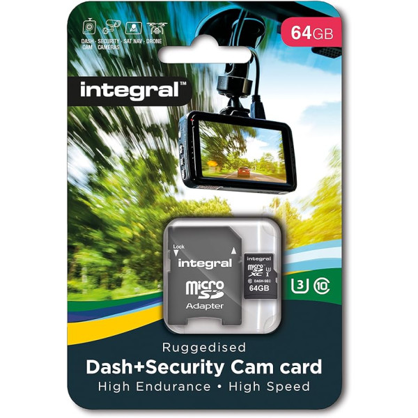 Integrēta 64 GB Micro SD karte Dashcam augstas izturības microSDHC atmiņas kartei