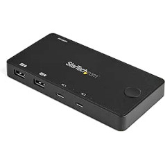 StarTech.com 2-Port USB-C KVM Switch (4K 60Hz HDMI, 3840 x 2160, Compact Dual Port UHD Mini KVM Switch with USB-C Cable)