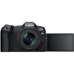 Canon EOS R8 sistēmas kamera + RF 24-50 mm F4.5-6.3 ir STM objektīvs — pilna formāta kamera bez spoguļiem (digitālā kamera ar automātisko fokusu un motīvu noteikšanu Eyes Animals transportlīdzekļiem, 4K videokamera, WiFi)