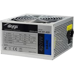 Akyga AK-B1-420 Netzteil 420W, 120mm leiser Lüfter grau