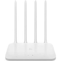 Xiaomi Mi AIoT Router 4C WLAN maršrutētājs (līdz 300 Mb/s pie 2,4 GHz, divkodolu centrālais procesors, 2 x LAN porti, 4 ārējās antenas, līdz 64 ierīcēm)