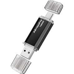 USB C zibatmiņas disks 128 GB, pildspalvas diskdzinis 128 GB 2 in 1 OTG C tipa Memory Stick USB 2.0 zibatmiņas disks viedtālruņiem, personālajam datoram utt. (melns)