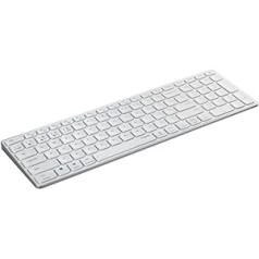 Rapoo E9700M Wireless Keyboard Wireless Keyboard Flat Aluminium Design Environmentally Friendly Rechargeable Battery German Layout QWERTZ PC & Mac - White