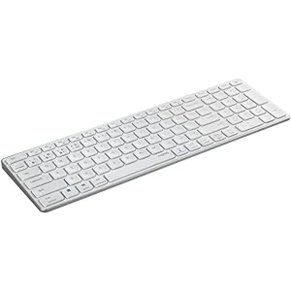 Rapoo E9700M bezvadu tastatūra Bezvadu tastatūra plakana alumīnija dizains videi draudzīgs uzlādējams akumulators vācu izkārtojums QWERTZ PC un Mac — balts