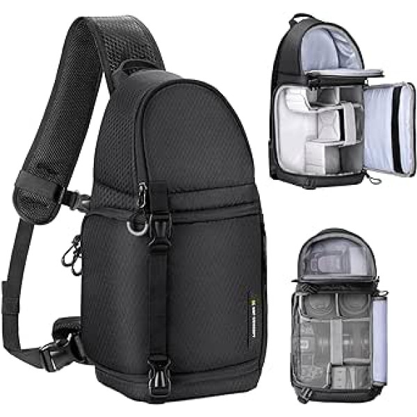 K&F Concept Camera Backpack Shoulder Bag Square Bag Photographer Bags Camera Rectangle Case Compatible with Canon/Nikon/Sony/DJI Mavic Drone Backpack