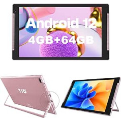 Android 12 planšetdators 10 collu planšetdators ar turētāju 4GB RAM + 64GB ROM + 512GB MicroSD, IPS Full HD skārienekrāns, 8MP + 2MP kamera | 5G Wi-Fi | Bluetooth 5.0| 6000 mAh | Google GMS | 2 skaļruņi