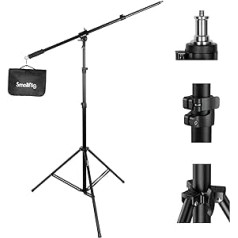 SMALLRIG RA-S280A — 3737 alumīnija gaismas statīvs, 110 collas/9,2 pēdas/280 cm ar 170 cm atbalsta plecu ar gaisa spilvenu fotografēšanas statīvs ar 1/4 collas skrūvi, kas paredzēts Softbox, Studio Light, gredzenveida apgaismojuma, maks. S