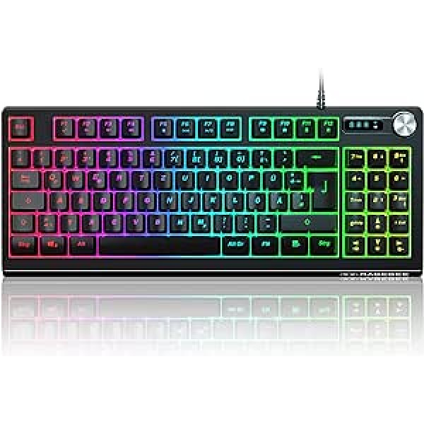 MageGee 65% Gaming Mechanical Keyboard, Waterproof Minimalist RGB Backlight, Compact 68 Keys Wired Office Keyboard for Windows, Laptop, PC, Mac, Convenient.