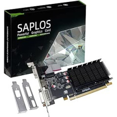 SAPLOS Radeon HD 5450 grafikas karte, 2 GB DDR3 64 bitu, zema profila, DVI-I HDMI VGA, PCI Express x16, DirectX 11, datora grafikas kartes GPU, 2 monitoru atbalsts