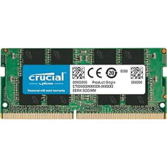 Svarīga CT16G4SFD832A 16 GB atmiņa (DDR4, 3200 M/s, PC4-25600, CL22, Dual Rank x8, SODIMM, 260 pinu)