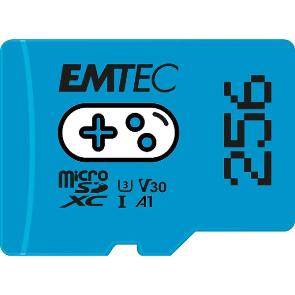 Emtec Gaming ECMSDM256GXCU3G microSD karte 256 GB rakstīšanas ātrums 95 MB/s lasīšanas ātrums 100 MB/s Zils