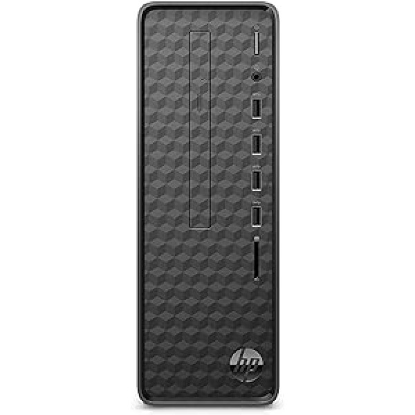 HP Slim Desktop PC S01-aF2000sl, Intel Celeron J4025, 4GB RAM DDR4-2400MHz, 128GB SSD NVMe PCIe, integrēta Intel UHD 600 grafikas karte, 65W maiņstrāvas viedais barošanas bloks, 6 USB-A, Windows 11 Home, melns