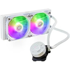 Cooler Master MasterLiquid 240L Core ARGB Water Cooling - CPU Liquid Cooler with Dual Chamber Gen S Pump, Superior PC Cooling with 120mm ARGB Fan, LGA 1700 and AM5 Mounts - White