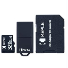 'Keple | MicroSD Class 10 32GB Micro SD atmiņas karte priekš Alba 10 10 collu/8 collu 8 collu/7 collu 7 collu 5 collu 5 collu/4 collu/Alba melns pārvelkamais futrālis/liela poga, pamata melns Dual Sim 2,8 collu sarkans, zaļš, Zils, vio