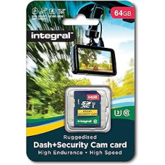 Integrēta insdx64g10-dscam 64 GB augstas izturības SDXC Speicherkarte for Dash und Sicherheit Kameras