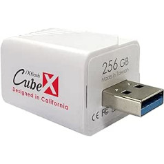 PioData iXflash Cube 256GB USB Type A, Car Backup Photos & Videos for iPhone & iPad Photo, Apple MFi Certified