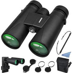 Binoculars for Adults and Children, Compact Binoculars 12 x 42 HD High Performance Magnification Waterproof for Bird Watching, Hiking, Hunting, Sightseeing, Carry Bag, Carry Strap and Smartphone