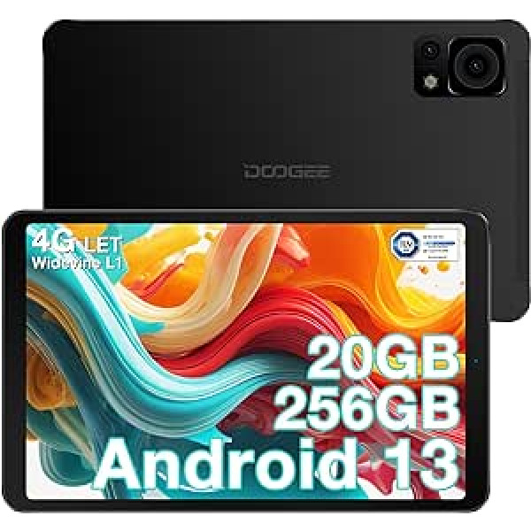 DOOGEE T20 Mini Pro 8,4 collu planšetdators, 20 GB RAM + 256 GB ROM (1 TB TF), 2,3 K FHD+ displejs, Android 13 planšetdators, 5060 mAh, 13 MP planšetdators, astoņkodolu divu SIM planšetdators 4G LTE /TÜV/5G WiFiG//TÜVvine L1, 316g