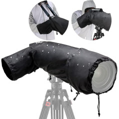 NEEWER Camera Rain Cover, Large Durable Nylon Raincoat, Compatible with Canon Sony Nikon DSLR Mirrorless Vlog Camera & Lenses 300/400/500/600/800mm, with Sleeves/Drawstrings/Viewing Window, PB004