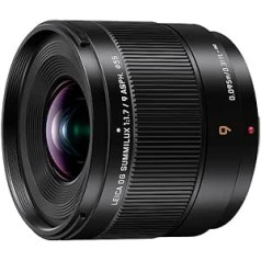 Panasonic H-X09E Leica DG SUMMILUX objektīvs (9 mm, F1,7, putekļu, šļakatu un aukstuma izturīgs) melns