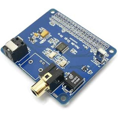 DollaTek HiFi Digi Pro digitālā skaņas karte priekš Raspberry Pi 4B/3B+/3B/2B | Divi oscilatori | I2S SPDIF Fiber Optic | 44,1 un 48 kHz |