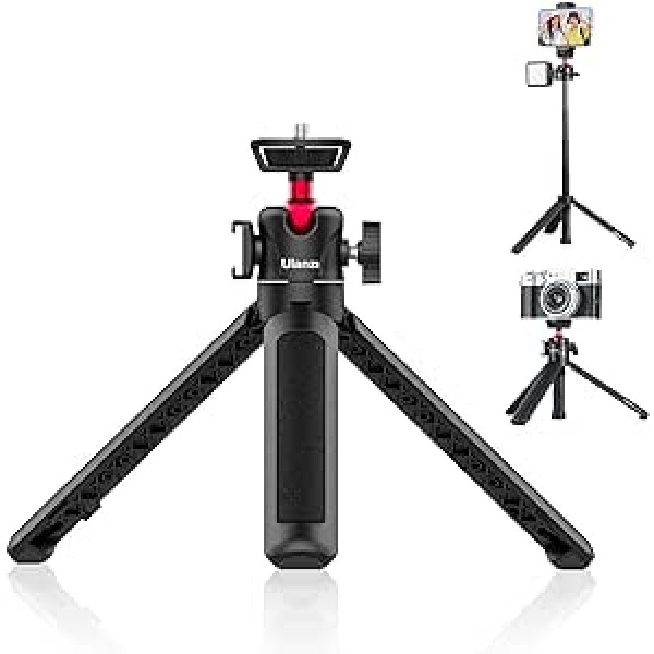 Mini Camera Tripod, Desktop Vlogging Tripod with 360° Ball Head 1/4 Screw Cold Shoe Mount, Video Tripod Extendible 22 cm to 44 cm, Small Tripod for DLSR Canon Nikon Sony Camera Smartphone Webcam