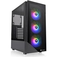 Thermaltake View 200 TG ARGB mātesplates sinhronizācijas ATX rūdīta stikla vidēja torņa datora korpuss ar 3 x 120 mm priekšējo ARGB ventilatoru CA-1X3-00M1WN-00