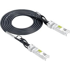 10Gtek SFP+ DAC Twinax kabelis 1,8 m (5,9 pēdas), 10 G SFP+ uz SFP+ tiešās pievienošanas vara pasīvais kabelis Cisco, Ubiquiti UniFi, TP-Link, Netgear, D-Link, Zyxel, Mikrotik un citām ierīcēm