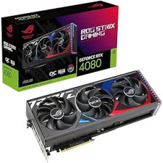 ASUS ROG Strix GeForce RTX 4080 16GB OC Edition GDDR6X Gaming Graphics Card (DLSS 3, PCIe 4.0, 16GB GDDR6X, 2x HDMI 2.1a, 3x DisplayPort 1.4a, ROG-STRIX-RTX4080-O16G-GAMING)