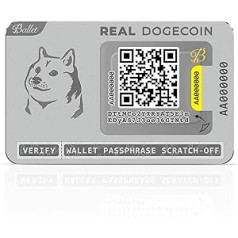 Ballet Real Doge Physical Wallet with Support for Multiple Cryptocurrencies, The Easiest Cold Storage Wallet for Cryptocurrencies, silver, Elegant