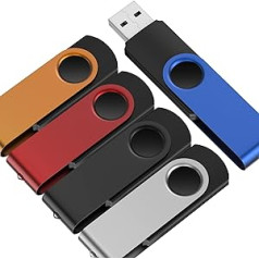 USB zibatmiņa 2 GB Speicherstick 2 GB USB-Flash-Laufwerk 5 Pack USB 2.0 Metall USB stick with Schlüsselring Daten Speicherung für Computer Externer Speicher von Kepmem