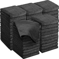 Shimeyao 48 Pieces Bleach Resistant Salon Towels Microfiber Absorbent Bleach Resistant Salon Towels Bulk for Gym Bath Spa Shaving Shampoo Hair Drying 16 x 26 Inch (Black)