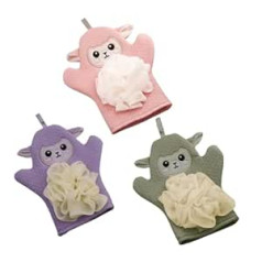 ‎Magiclulu MAGICLULU 3gab Monkey Bath Towel Baby Mesh Gloves Cimdiņš Scrubber Baby Mittens Exfoliating dušas cimdi sievietēm Dušas skruberis ķermenim jaundzimušo Detox Cotton dušas dvielis