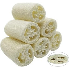 Ceshmd 6 Pieces Loofah Sponge Natural, 10 cm Loofah Cucumber Remove Dead Skin for Body Care, Bathroom and Shower, Kitchen Loofah Sponge, Exfoliating Natural Sponge (Compressed)