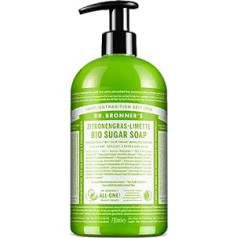 Dr. Bronner's Органическое сахарное мыло доктора Броннера | Лемонграсс Лайм | Для рук, лица, тела и волос | С порошком шикакай и органическим трост