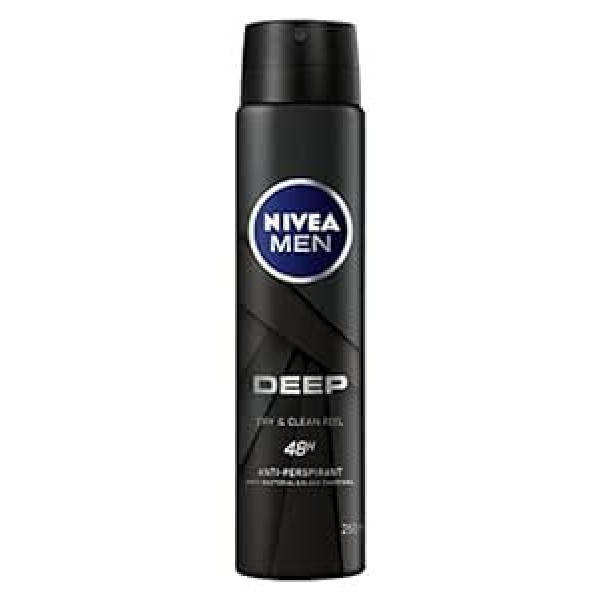 Nivea Men Deep Clean Black Charcoal vīriešu pretsviedru aerosols 250 ml