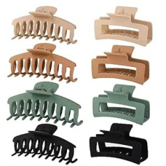 Acrosssea Pack of 8 Large Hair Clips, 11 cm Hair Clips, Women's Hair Clip Large for Thick Hair, Non-Slip Hair Claw Clip, Hair Styling Accessories for Women